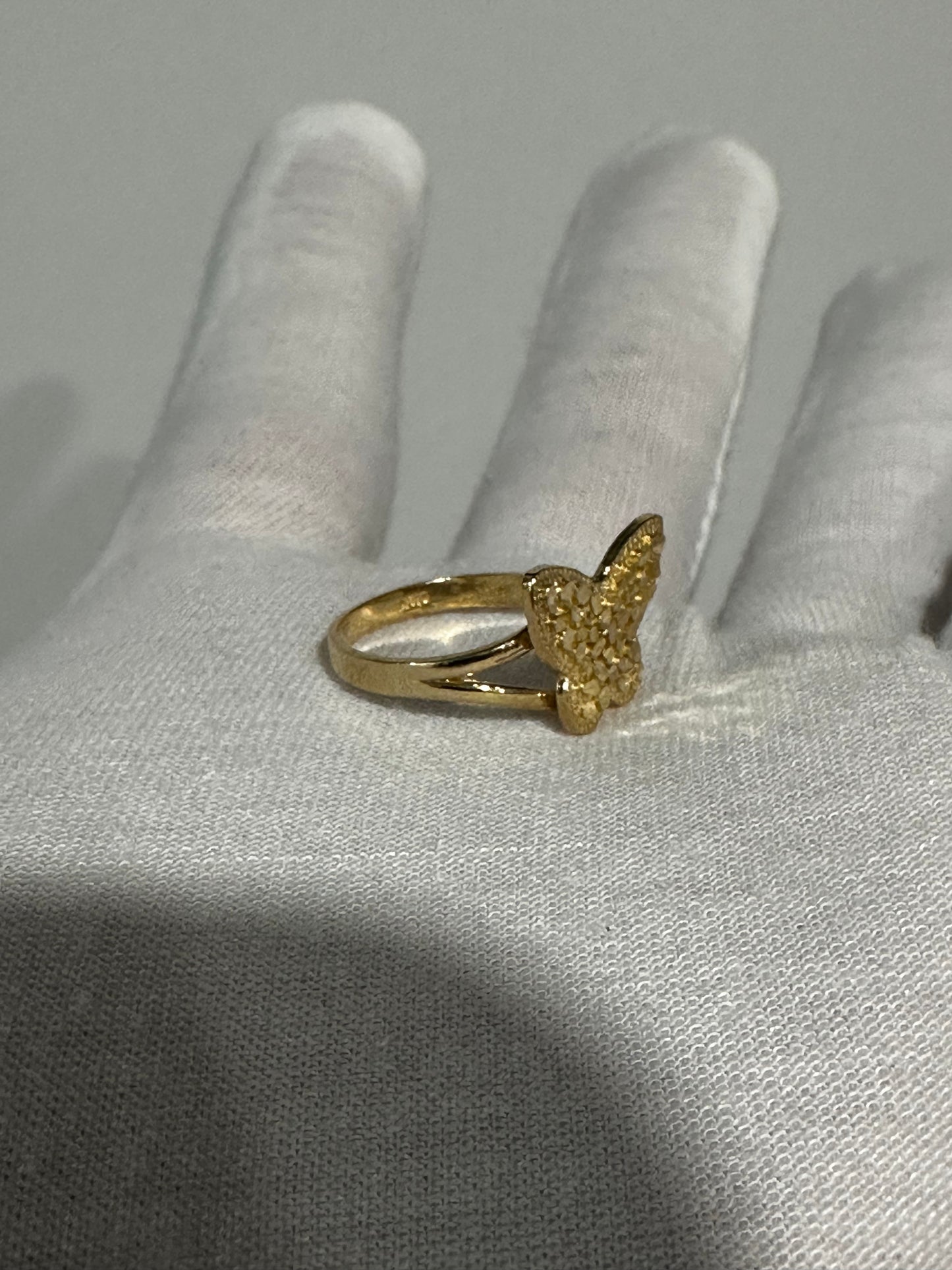 10K Butterfly Ring Size 7