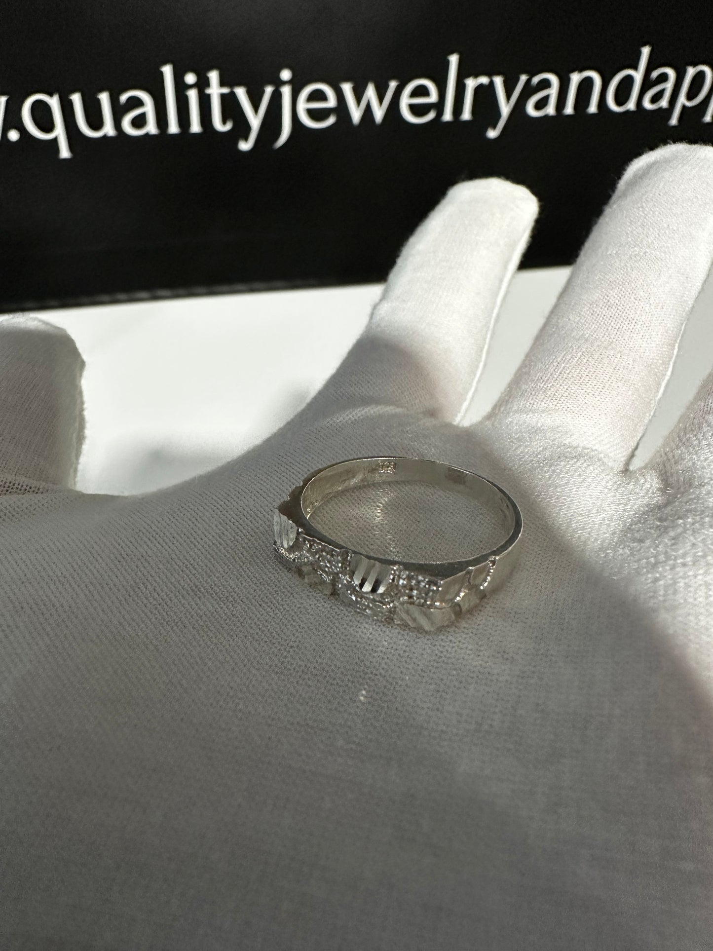 Silver Nugget Ring Size 11