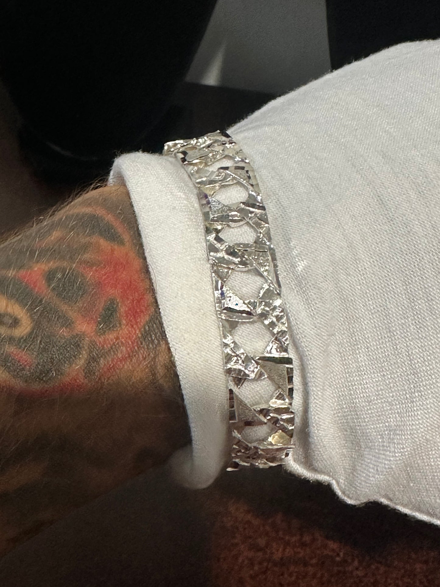 Silver Nugget Bracelet 8.5”
