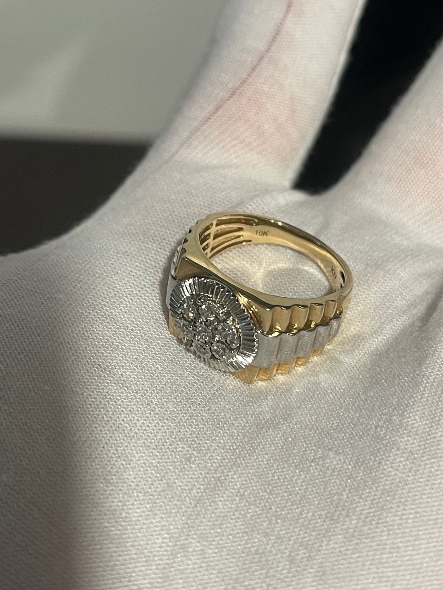 10K Natural Diamond Ring Rolex Band