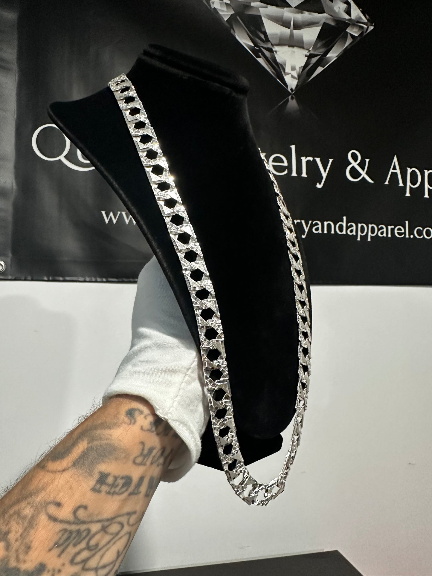 Silver DC Nugget Chain 26”