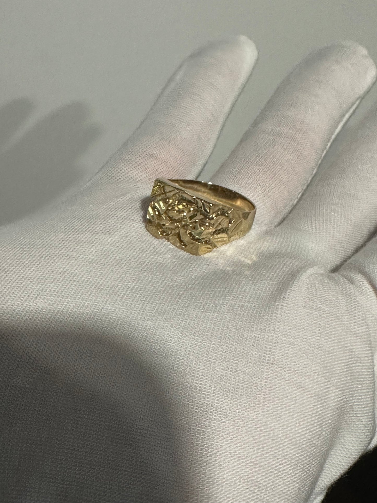 10K Gold Nugget Ring Size 9.75