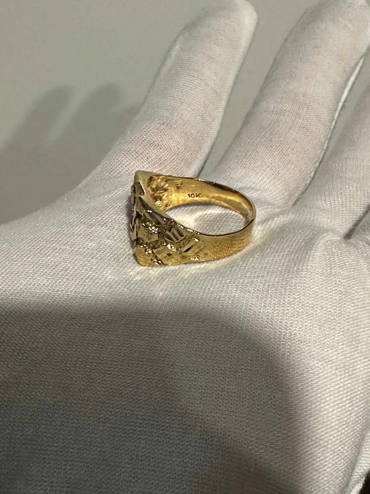 10K Gold Nugget Ring Size 9.75