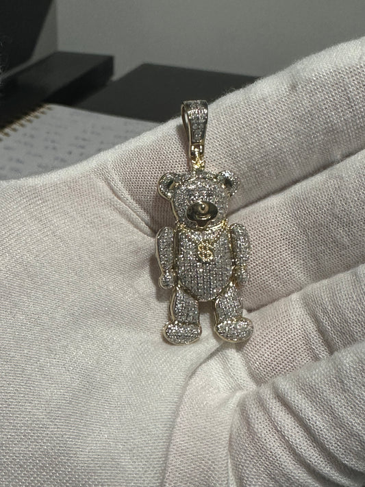 10K Diamond Teddybear Pendant