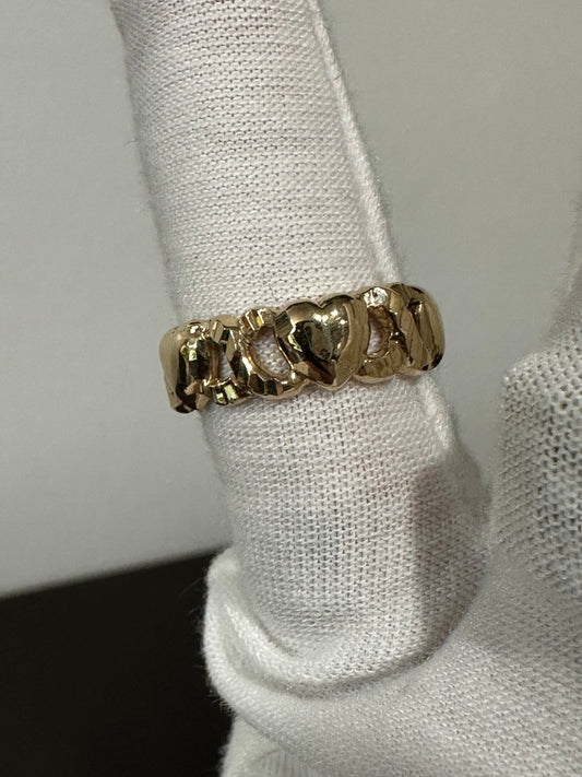 10K Diamond Cut Heart Ring Size 7