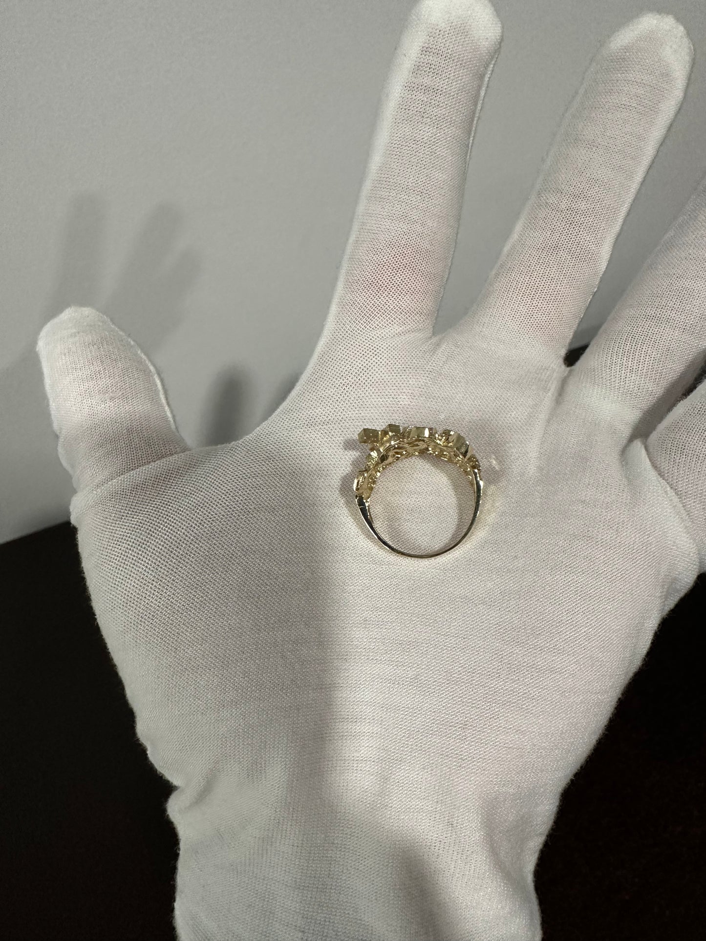 10K Nugget DC Cross Ring Size 8.5