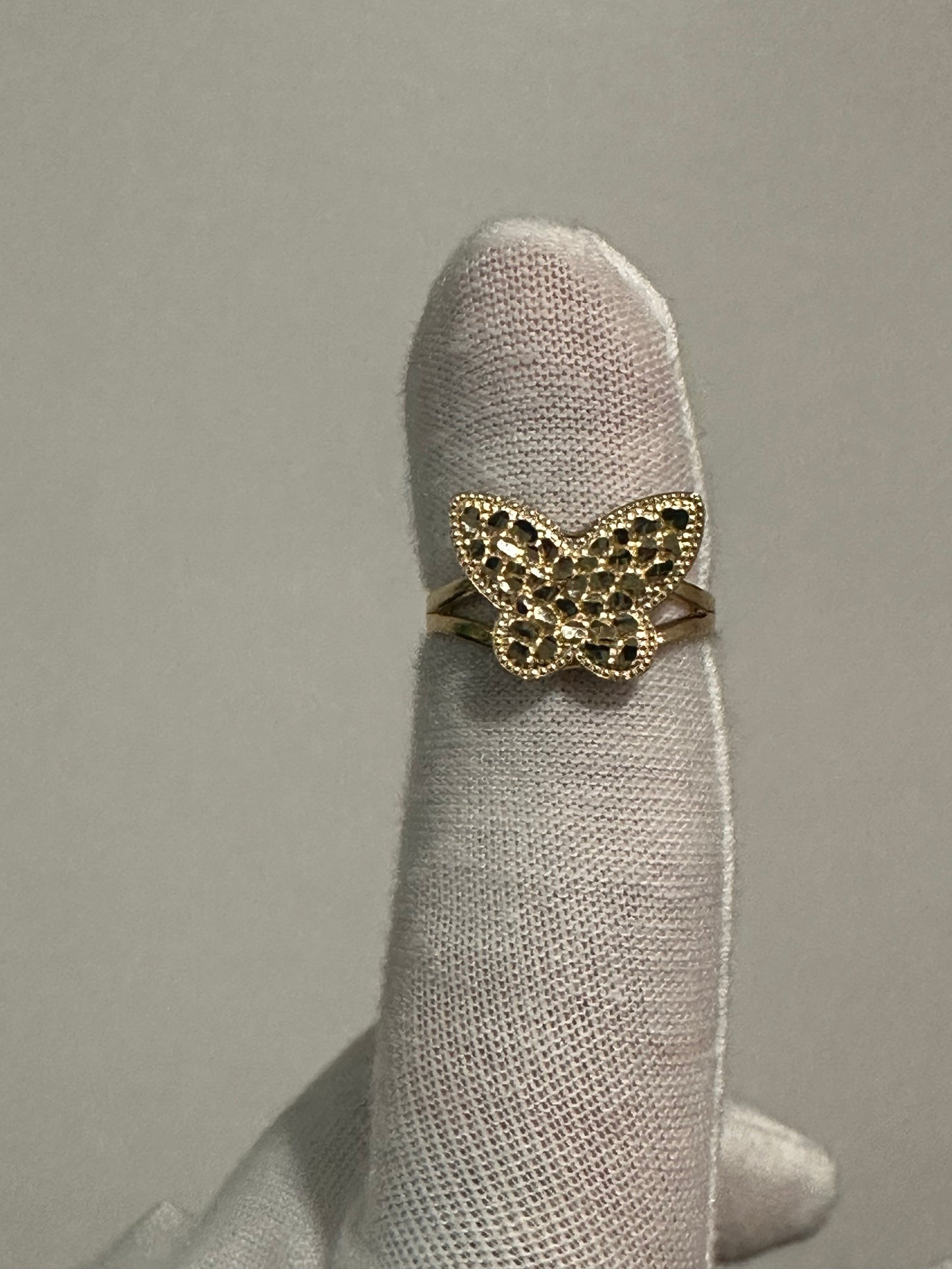10K Butterfly Ring Size 7