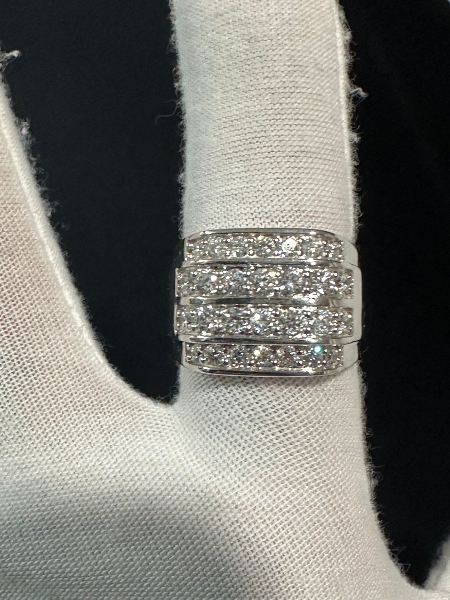 Silver 2ctw Diamond Ring Size 10