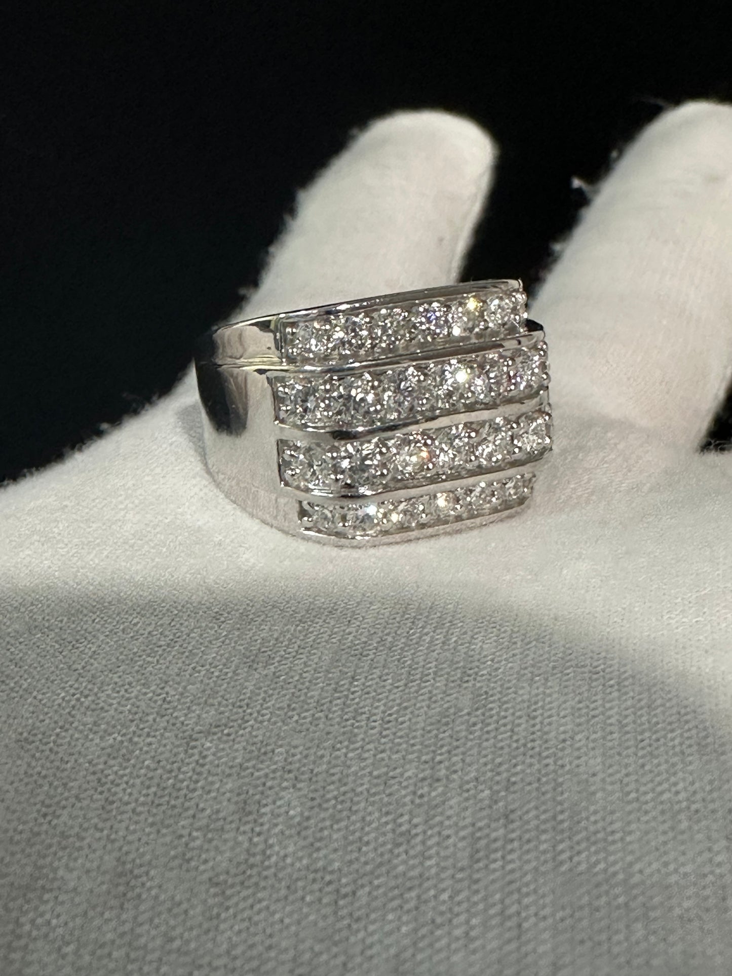 Silver 2ctw Diamond Ring Size 10