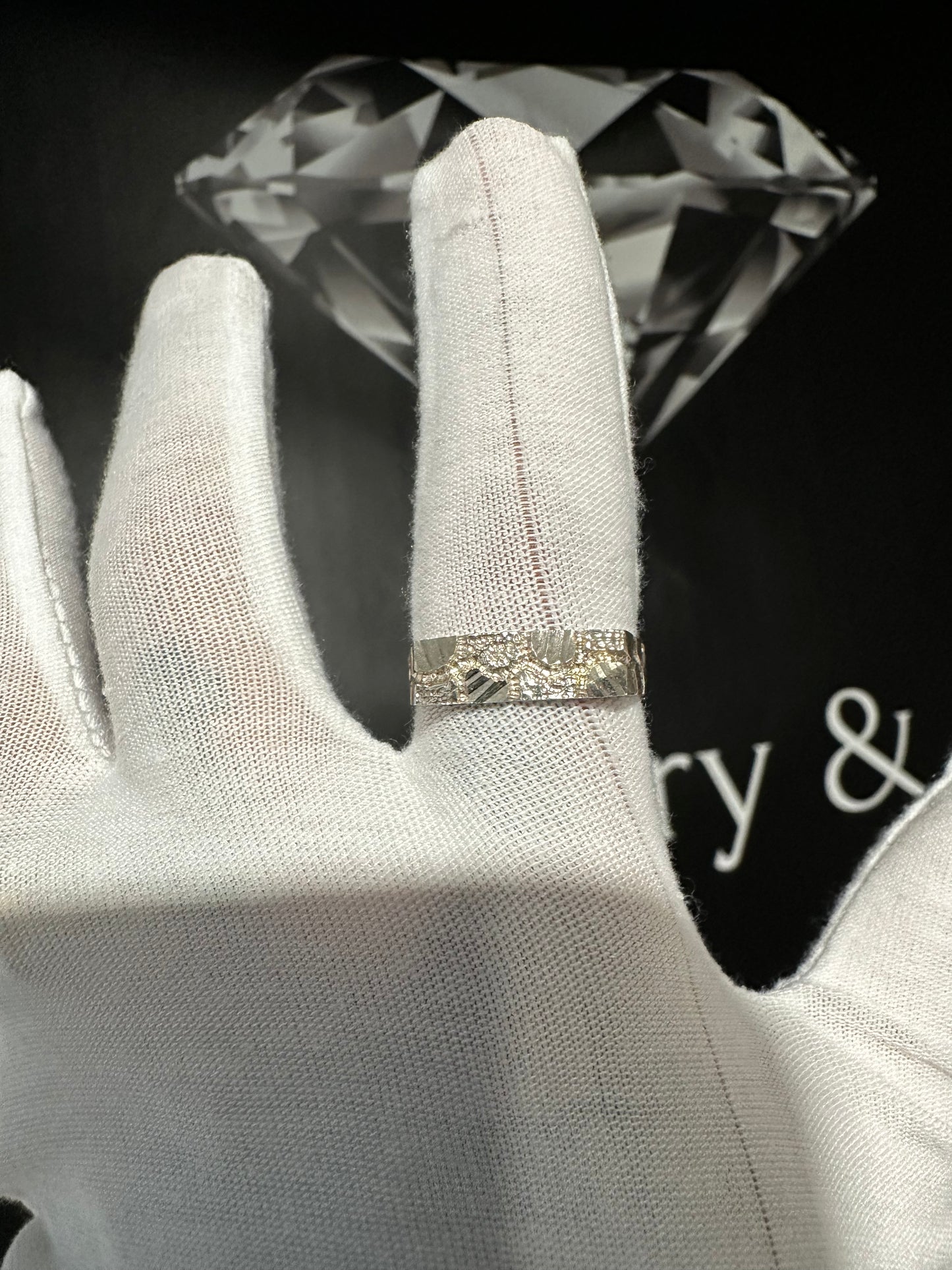 Silver Nugget Ring Size 11