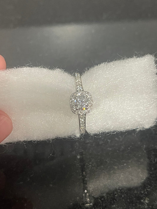 14K White Gold Engagement Ring