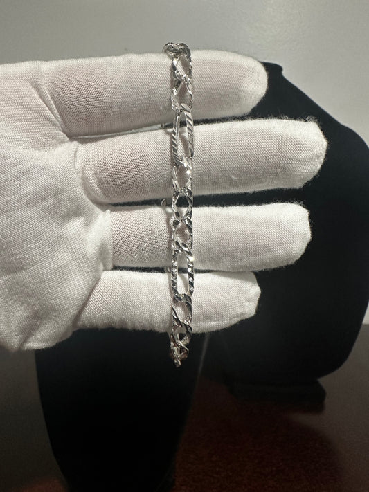 Silver Diamond Cut Bracelet 8.5”