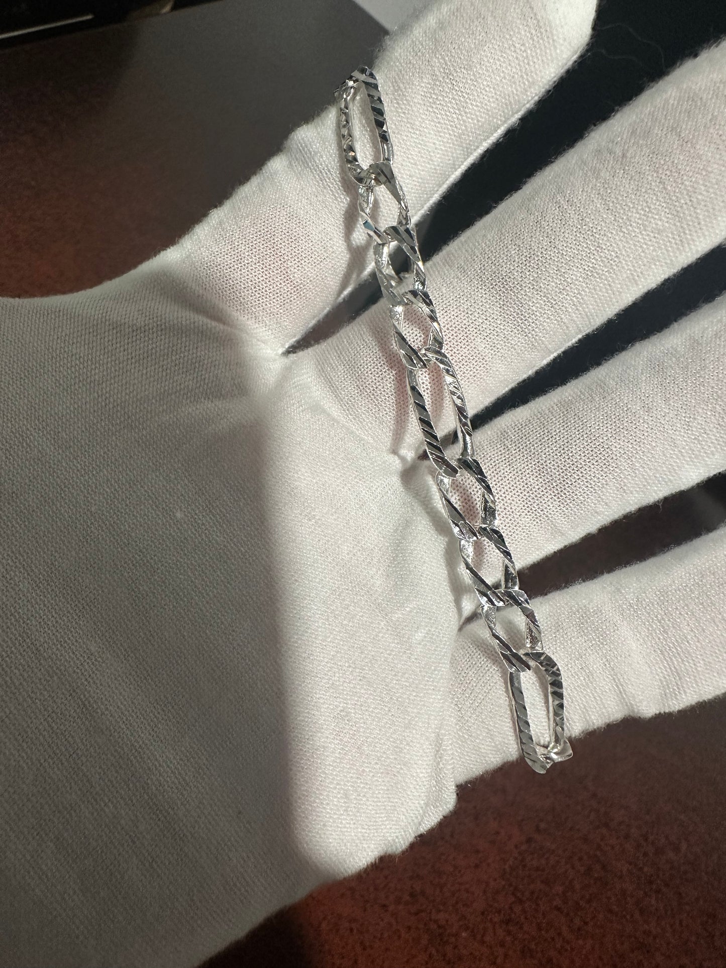 Silver Diamond Cut Bracelet 8.5”