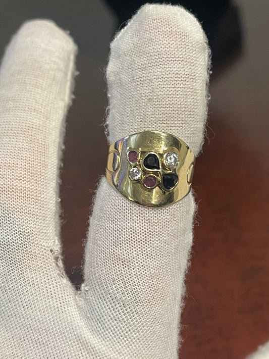 14K Yellow Gold Gemstone Ring