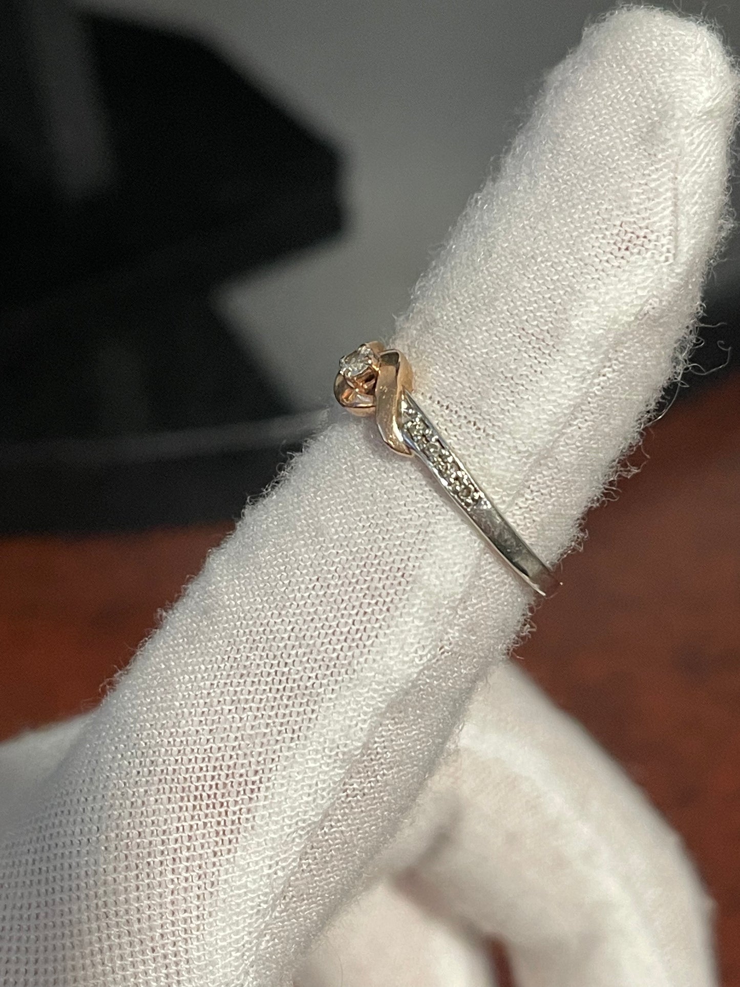 10K White/Rose Gold Diamond Ring