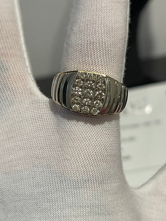 10K White/Yellow Gold 0.93ct Natural Diamond Ring