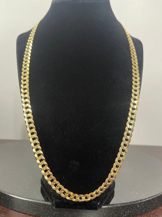 10K Solid Curb Chain 24”