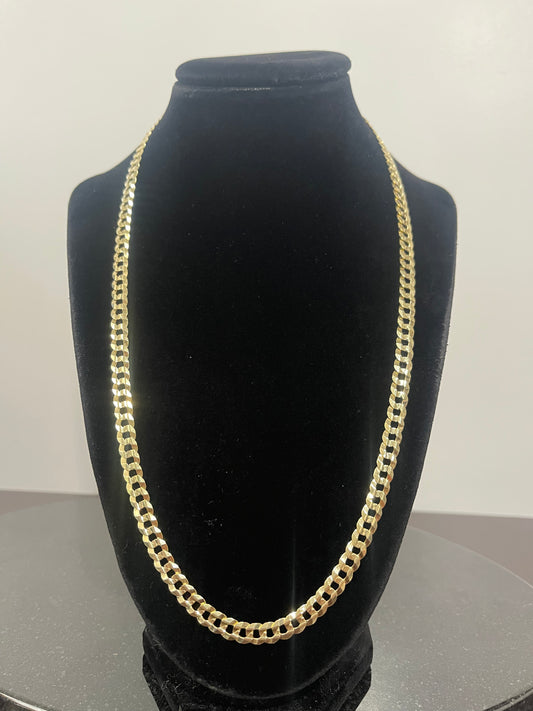 10K Solid Curb Chain 22”
