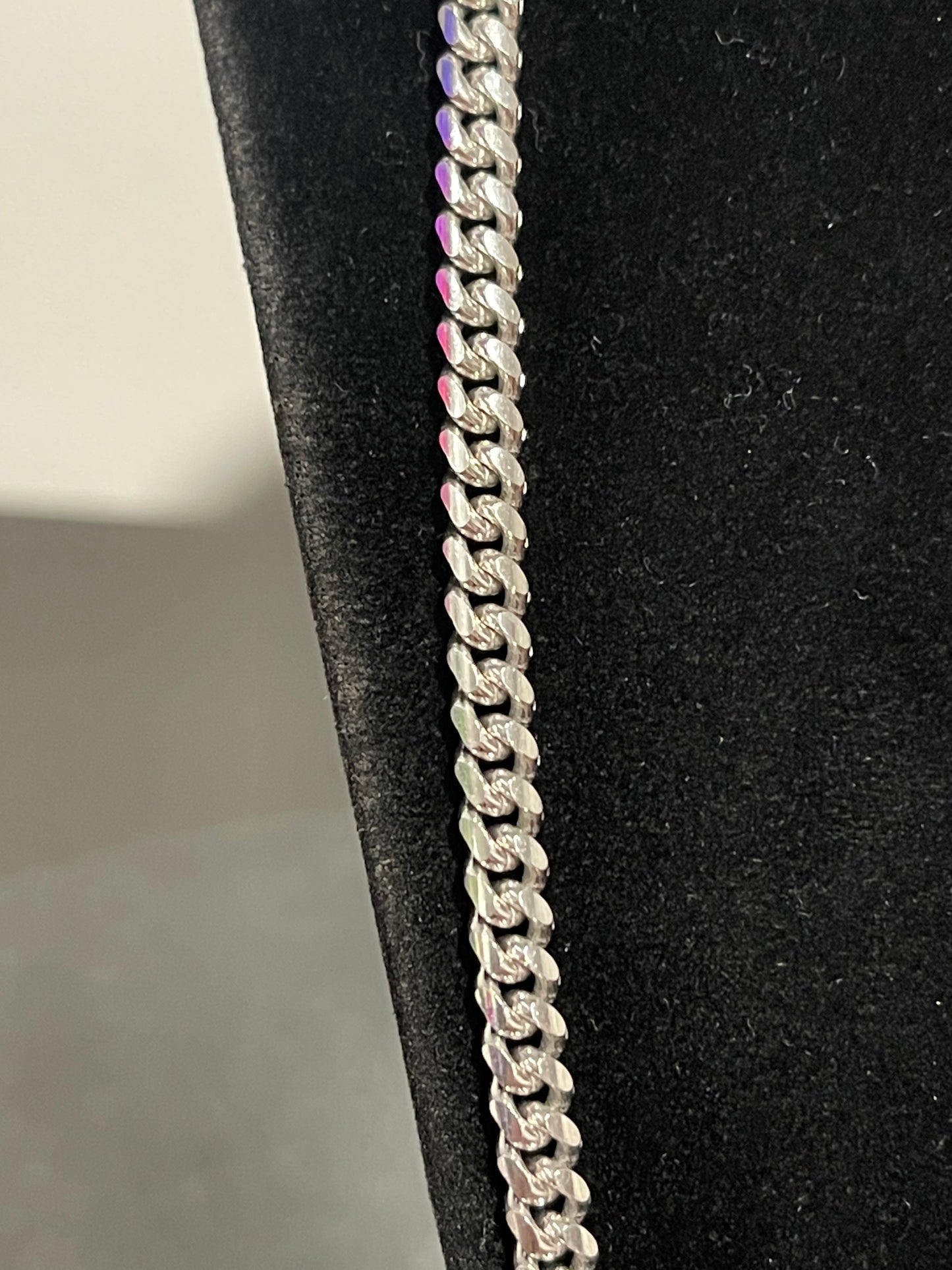 Silver Cuban Link Chain 24”