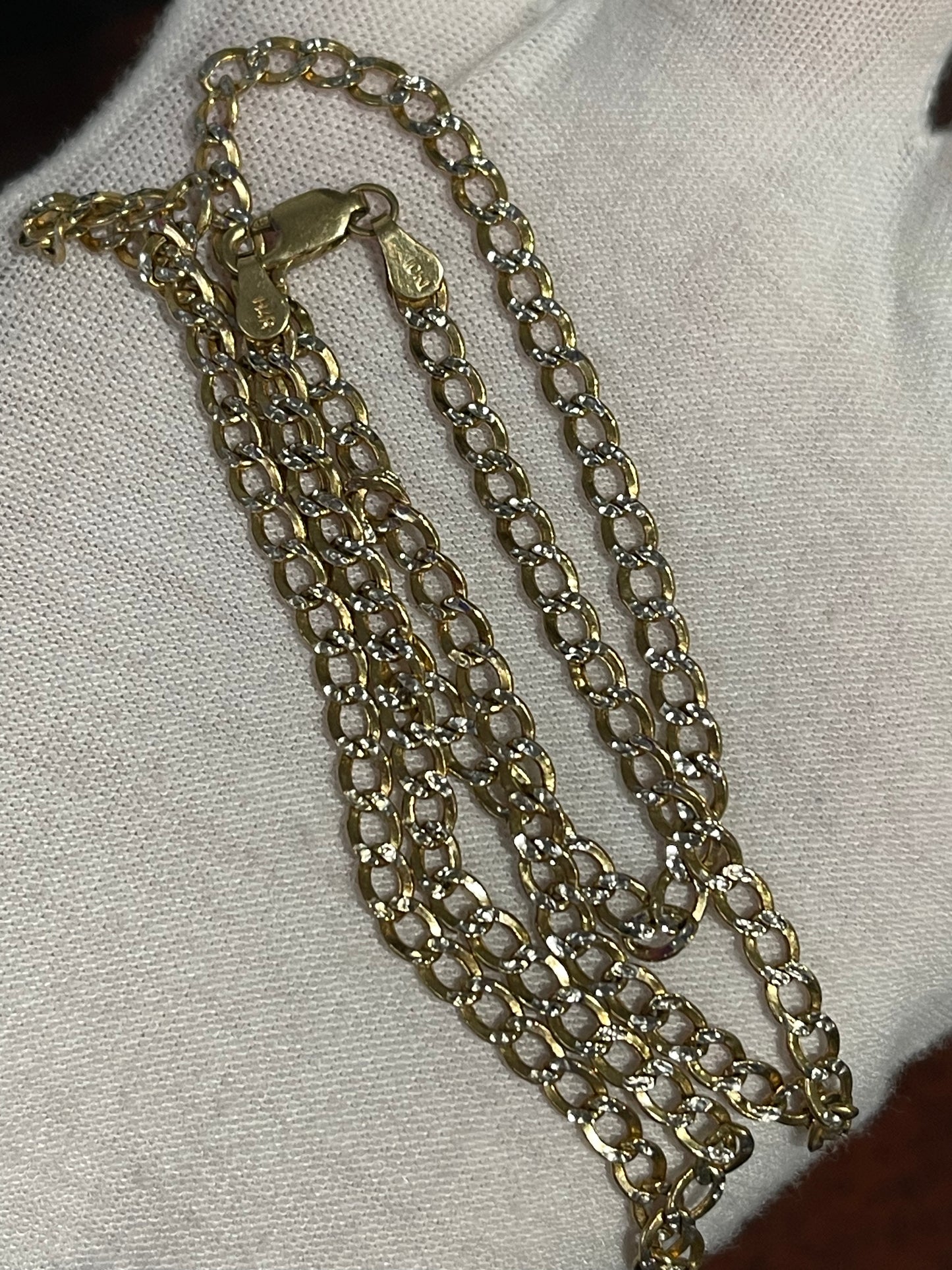 10K Curb Chain (DC, 2Tone) 20”