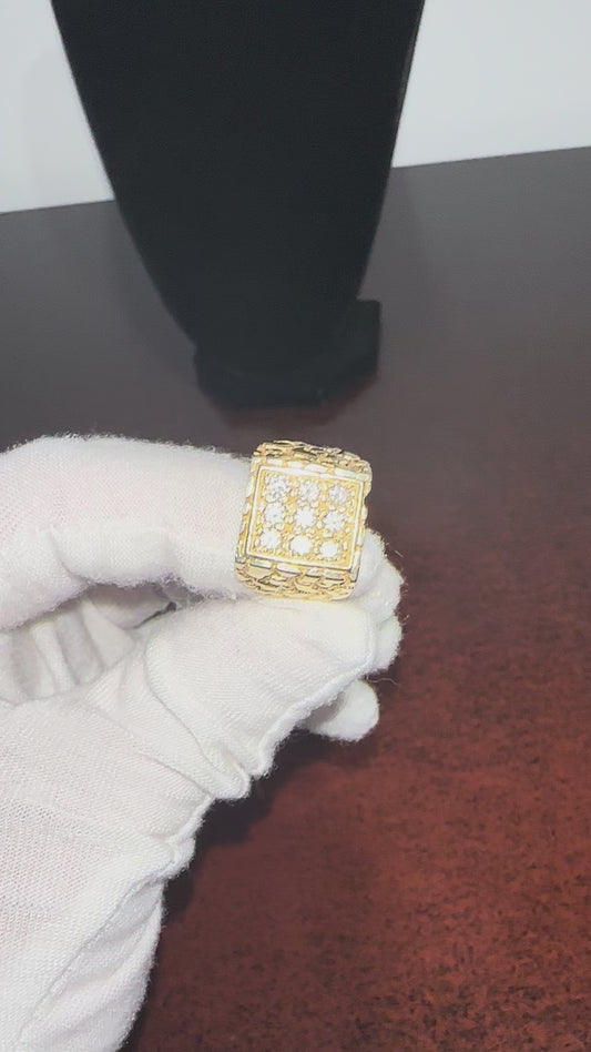 10K Diamond Nugget Ring